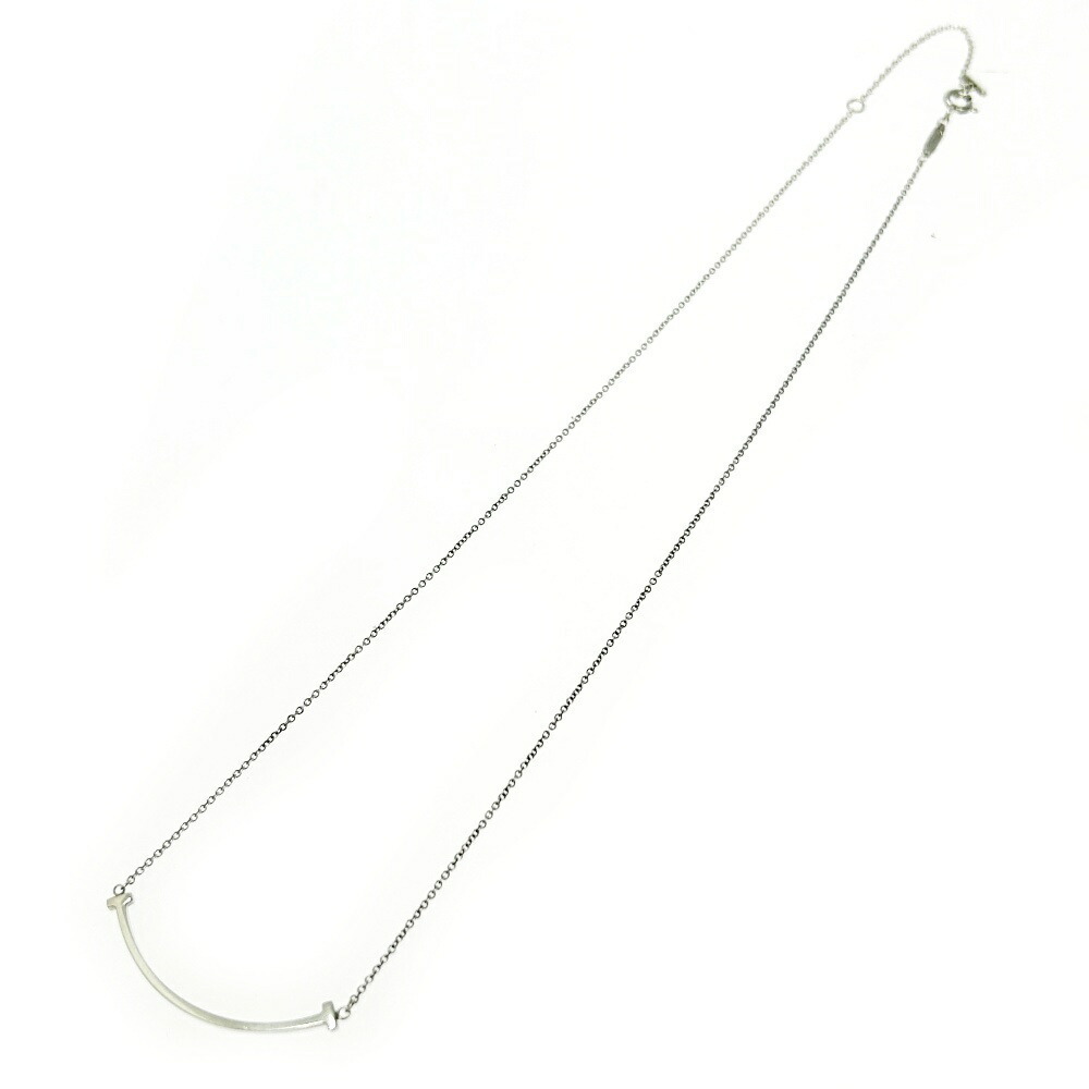 TIFFANY Co Silver T Smile Necklace